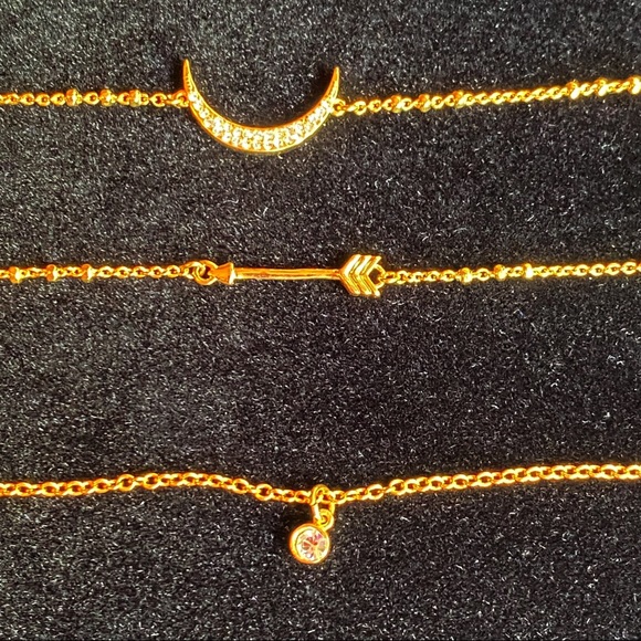 3 Bauble Bar Layering Necklaces: Moon, Arrow - Picture 1 of 7